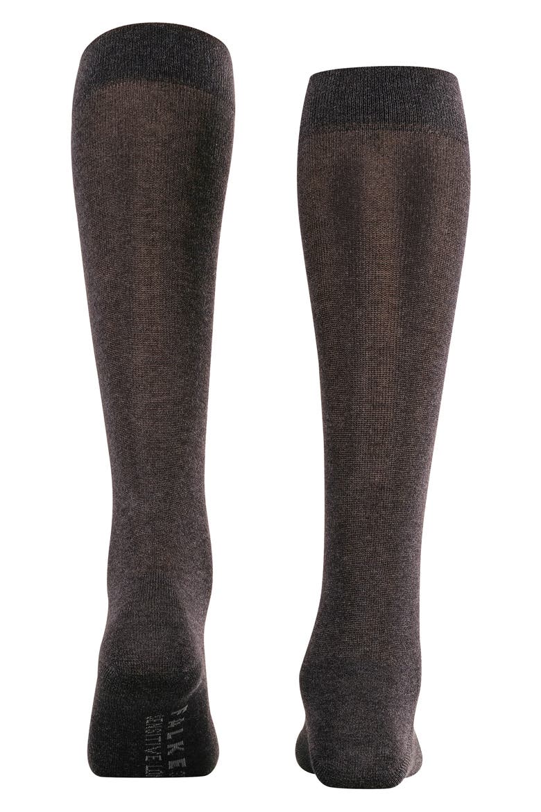 Sensitive London Cotton Blend Knee High Socks, Alternate, color, ANTHRA MELANGE