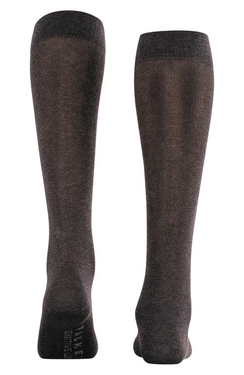 Falke Sensitive London Cotton Blend Knee High Socks In Anthra Melange