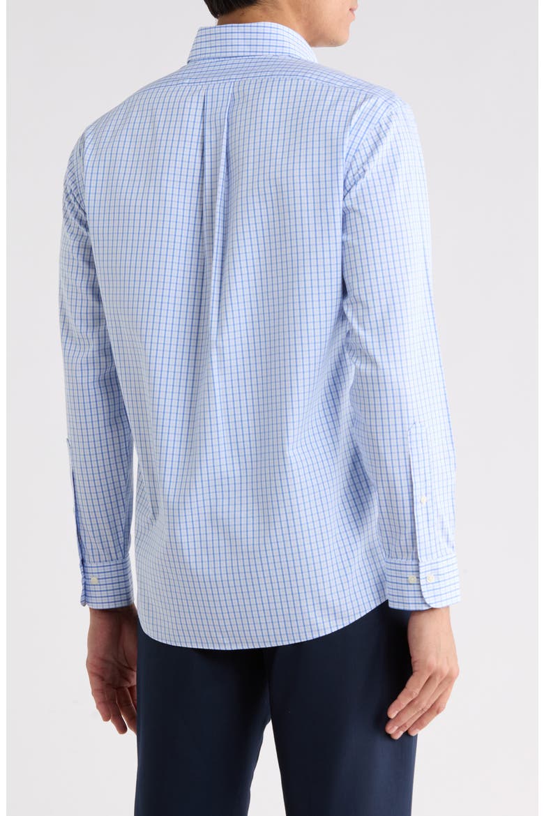 Regular Fit Non-Iron Plaid Cotton Dress Shirt, Alternate, color, BLUESCHK