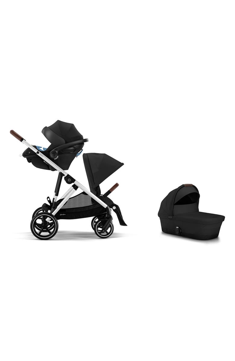 CYBEX Gazelle S 2 Stroller, Aton G Lux Infant Car Seat & Gazelle S 2 Cot Travel System, Main, color, Moon Black