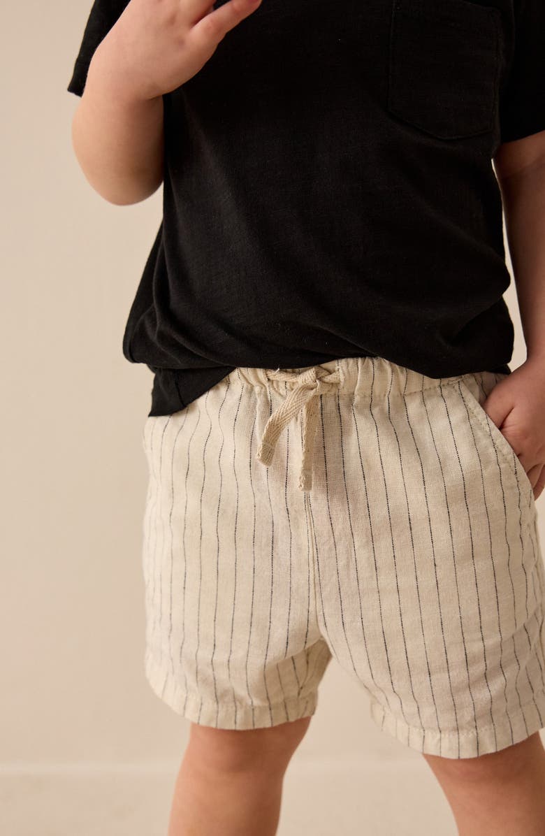 NEXT Kids' Striped Cotton Blend Drawstring Shorts, Alternate, color, Neutral