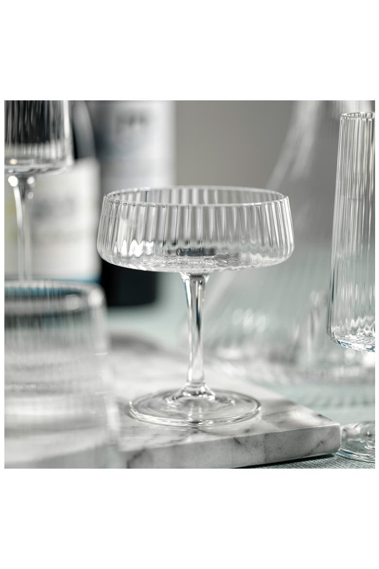 Benin Fluted Set of 4 Martini Glasses, Alternate, color, CLEAR