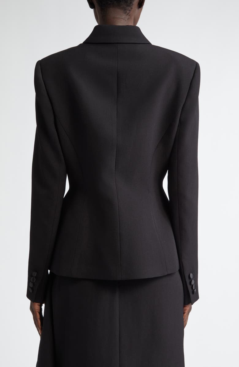 Erdem Crystal Embellished Single Breasted Grain de Poudre Blazer, Alternate, color,