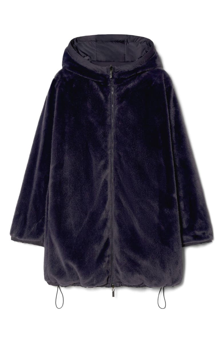 Marina Rinaldi Zuara Insulated Coat with Faux Fur Lining, Alternate, color, Midnight Blue