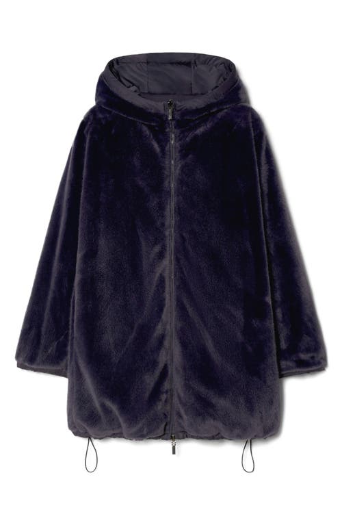 Marina Rinaldi Zuara Insulated Coat With Faux Fur Lining In Blue