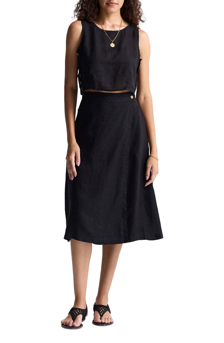 Reistor Overlap Midi Skirt, Main, color, Black