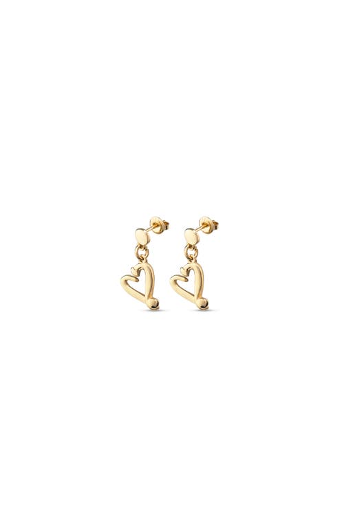 Unode50 18k Gold-plated Nailed Heart Shaped Earrings In Gold