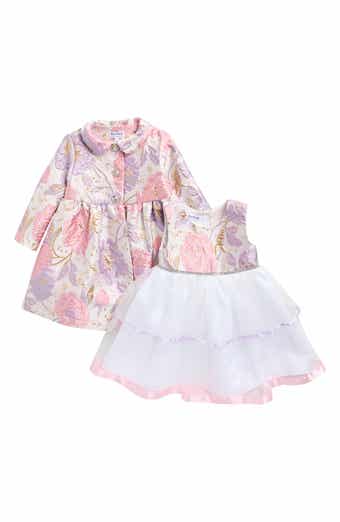 BLUEBERRY Kids' Brocade Party Dress & Coat Set
