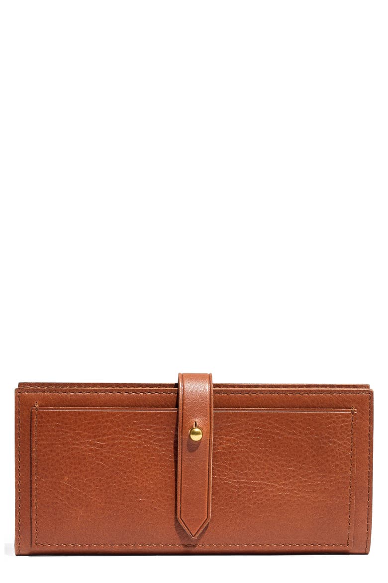New Post Leather Wallet, Main, color, ENGLISH SADDLE