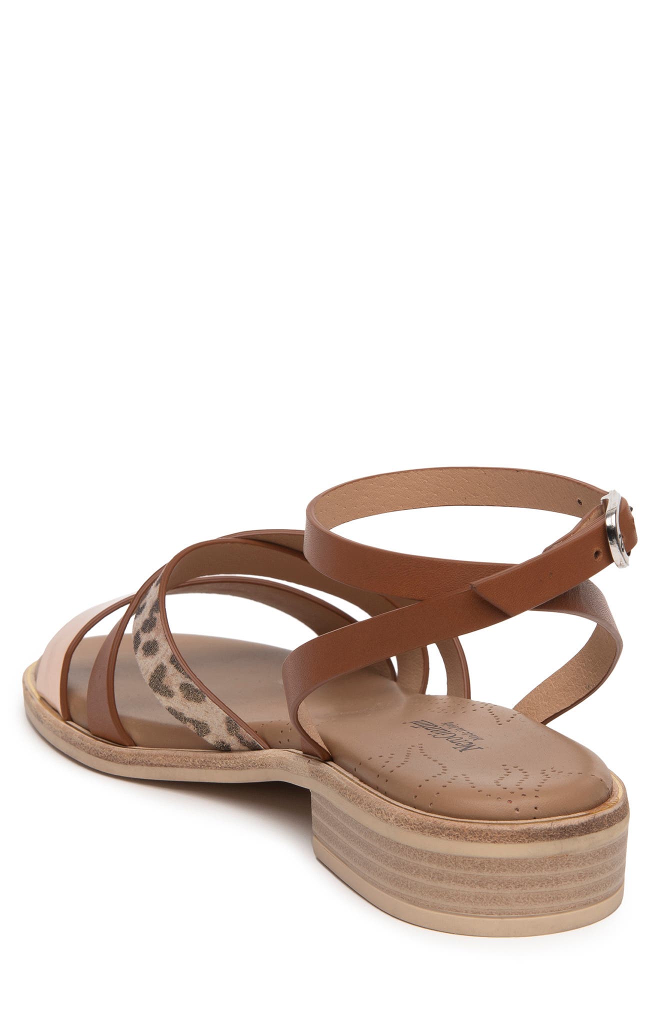 Strappy Sandal, Alternate, color, COGNAC/ ROSE