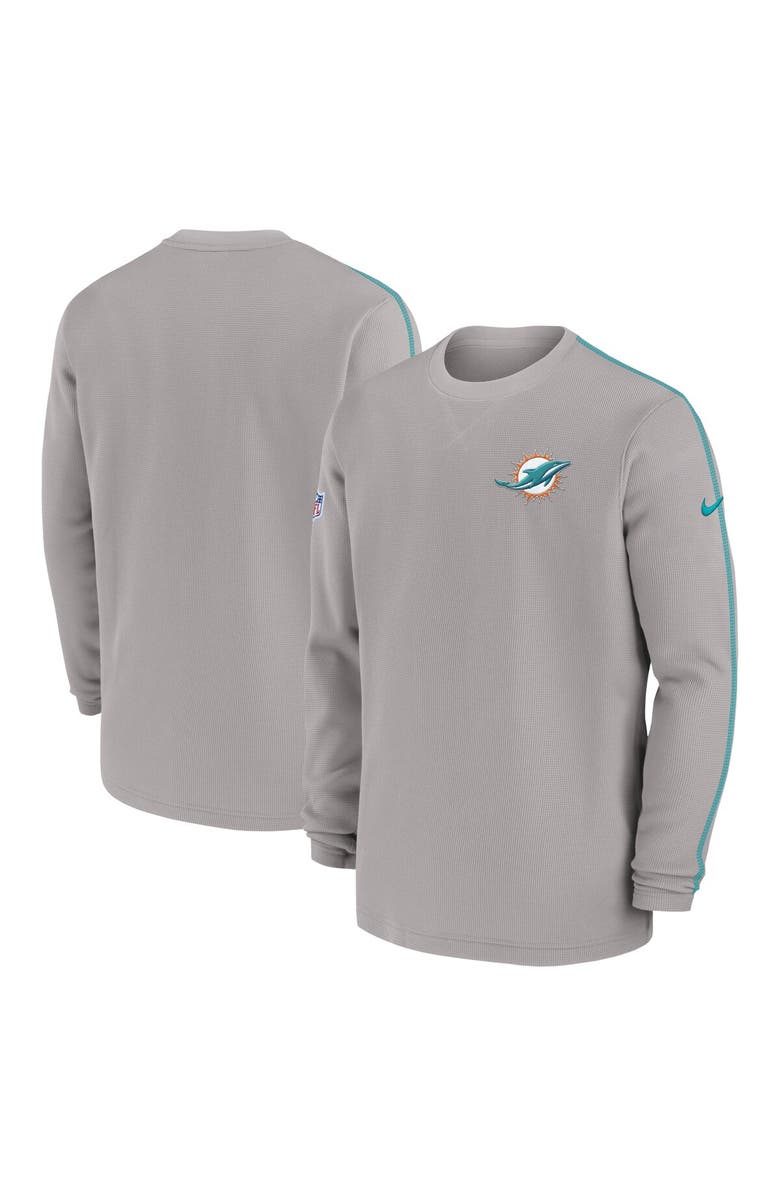 Nike Men's Nike Gray Miami Dolphins 2024 Sideline Coaches Long Sleeve Top, Main, color, Gray