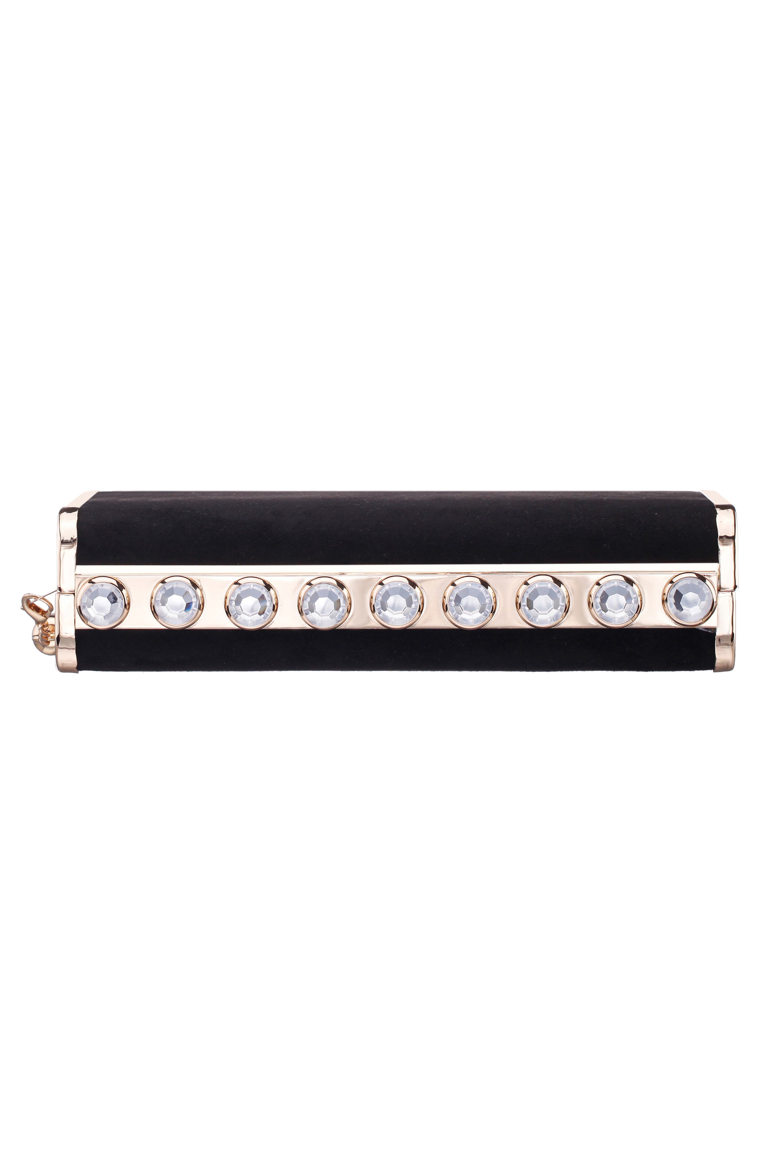 Nina Amos Crystal Clutch, Alternate, color, Black