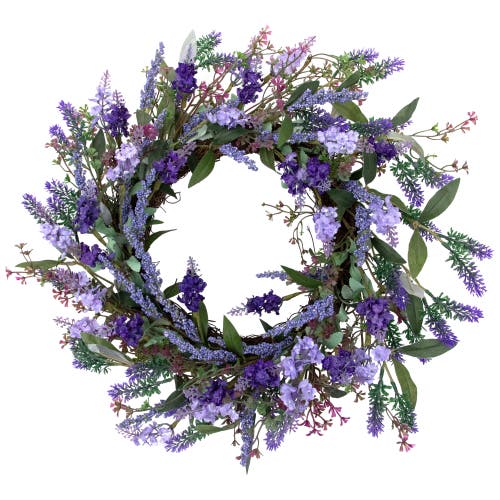 Northlight 18in Lavender Artificial Spring Wreath In Purple