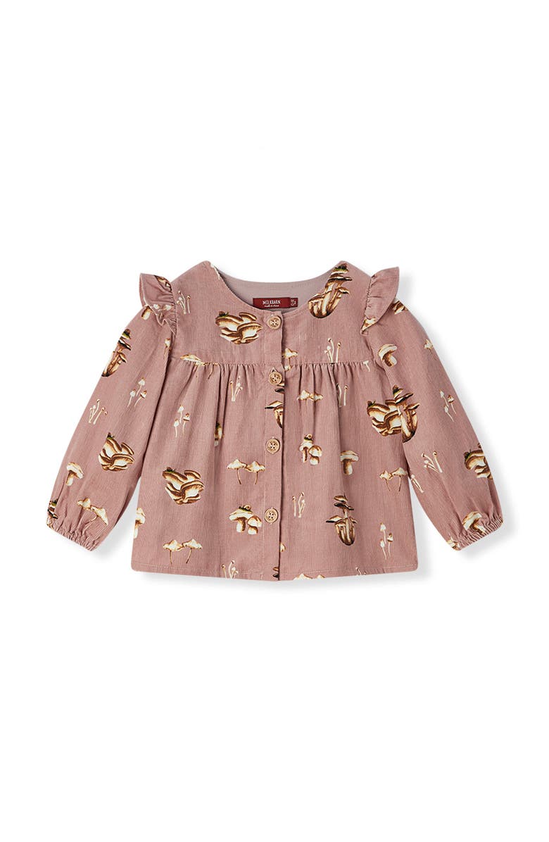 Milkbarn Organic Corduroy Long Sleeve Top, Main, color, Mushroom