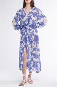 Sunday St. Tropez Cabana Cover-Up Flower Kaftan Dress