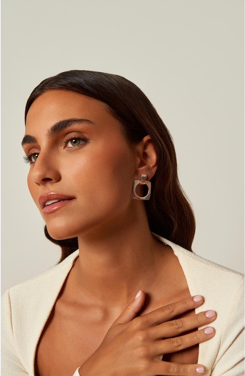 CXC Aldaba Earrings, Alternate, color, Silver