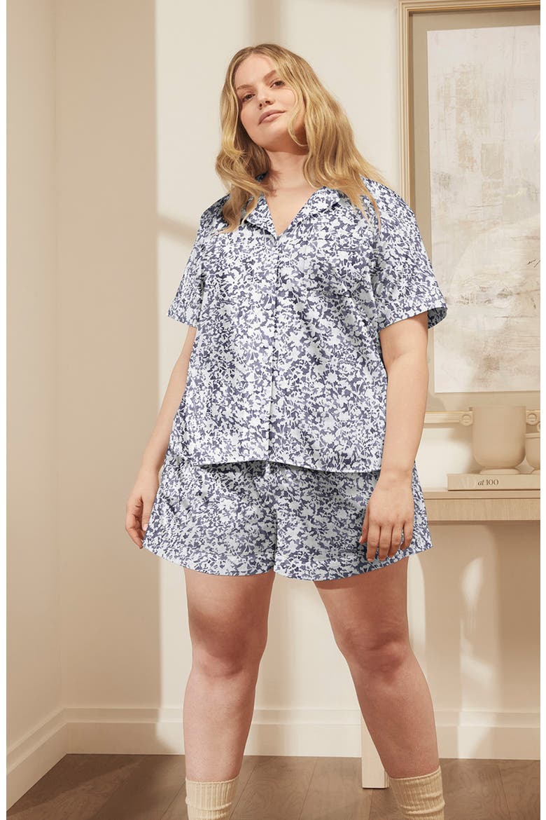 Signature Garden Print Organic Cotton Pajamas, Alternate, color, BAY