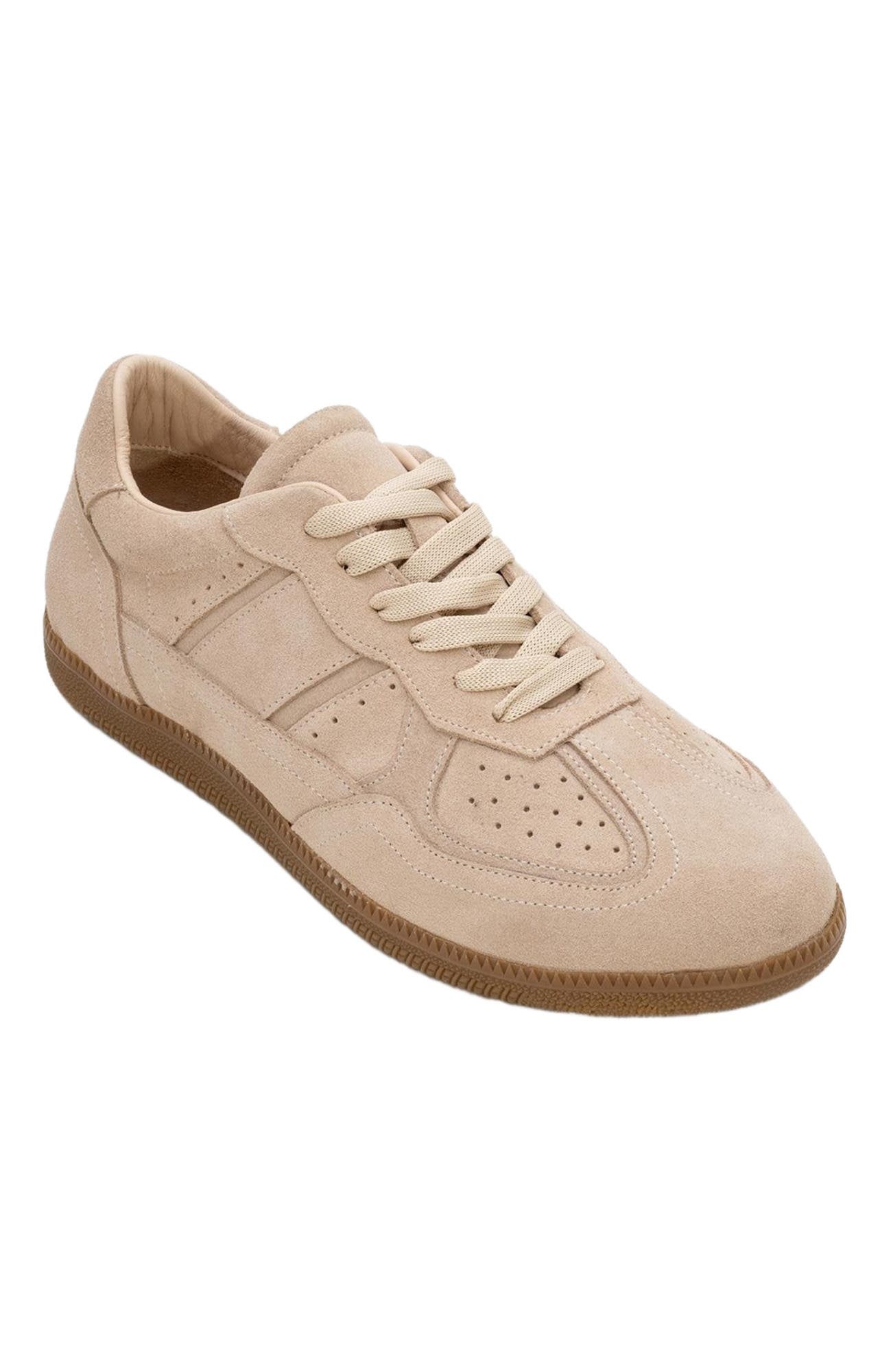 Forever & Always Shoes Aurel Suede Leather Sneakers, Main, color, Beige Suede Leather
