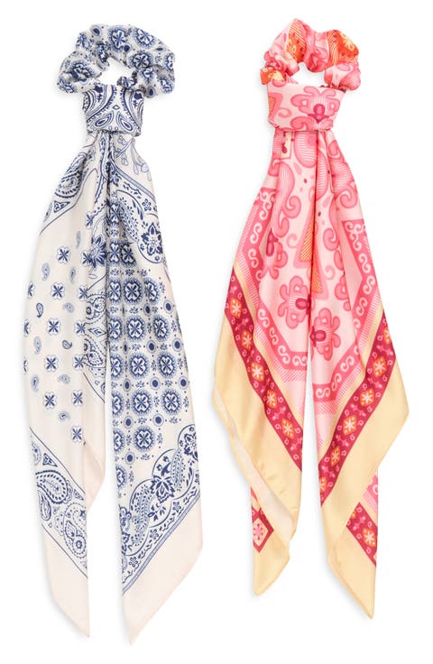 4-Piece Scrunchie & Square Scarf Set