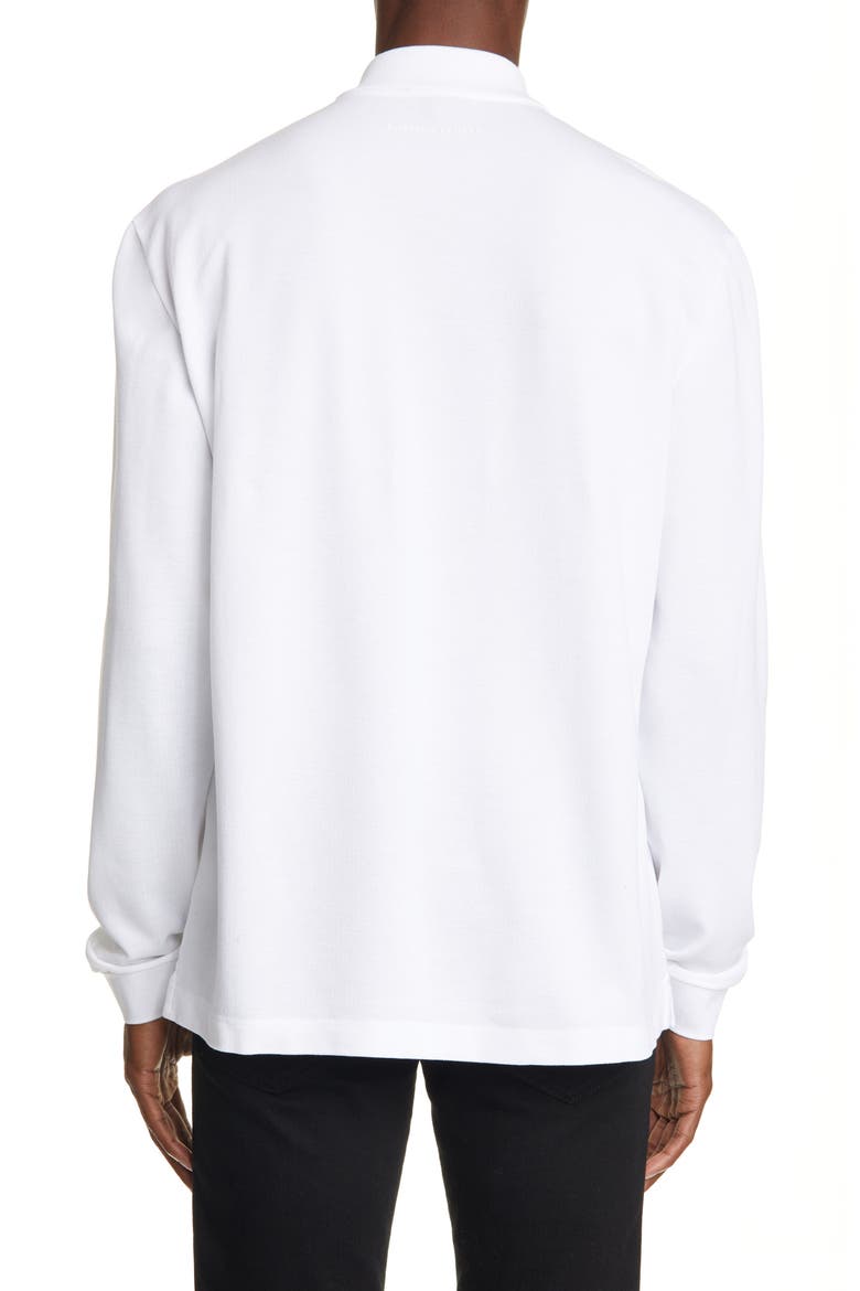 Piquet Long Sleeve Polo, Alternate, color, BIANCO