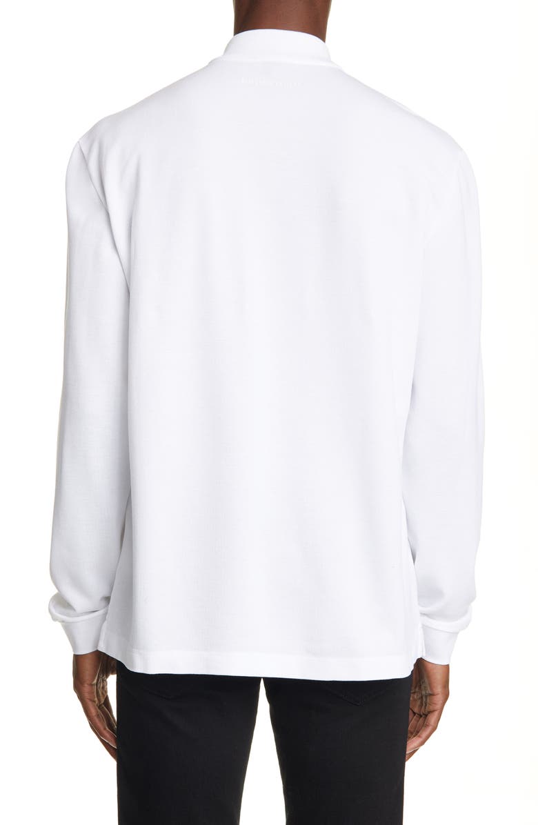 Bottega Veneta Piquet Long Sleeve Polo, Alternate, color, 