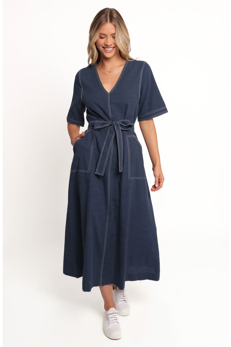 Kade Cotton Midi Dress, Alternate, color, BLUE