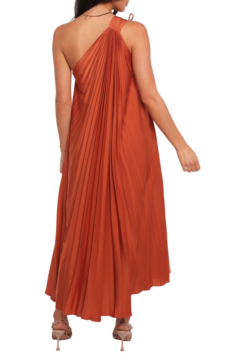 Petal & Pup Selena One-Shoulder Midi Dress, Alternate, color, Russet Bronze