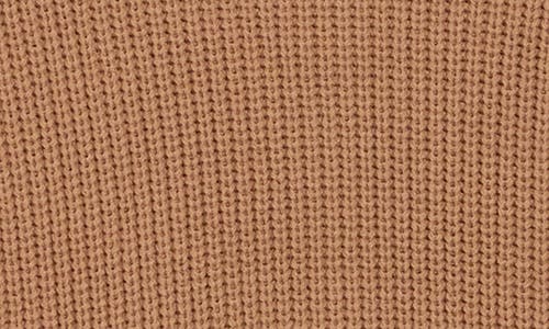 Leith Mock Neck Cap Sleeve Cotton Blend Sweater In Brown