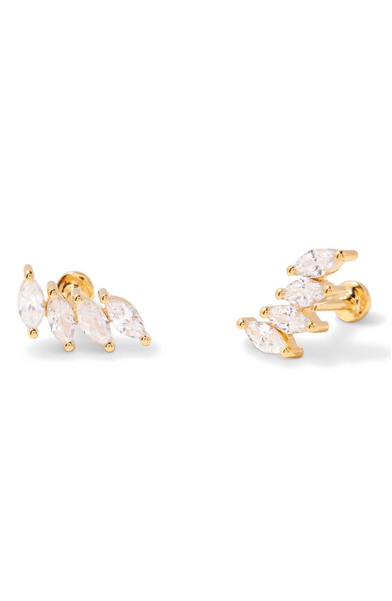 Brook and York Zola Marquise Cubic Zirconia Flatback Stud Earrings, Main, color, 