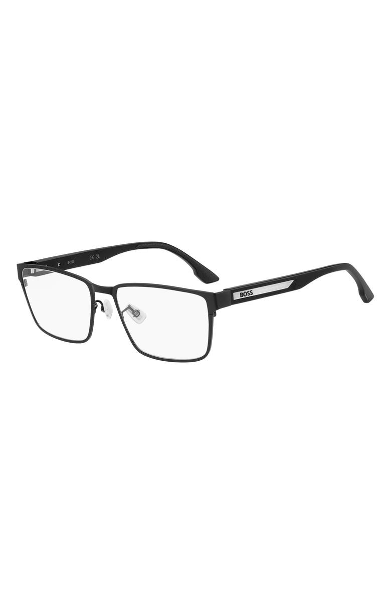 HUGO 57mm Rectangular Optical Glasses, Alternate, color, 