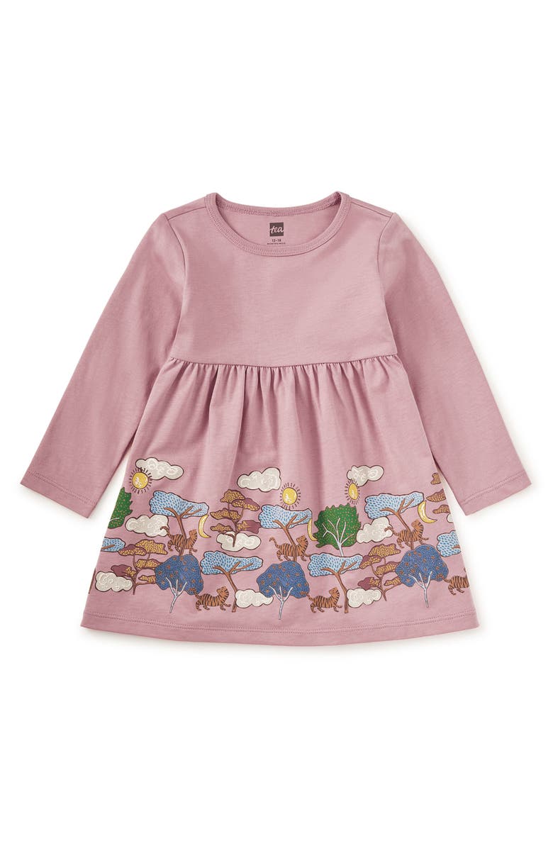 Tea Collection Tiger Story Skirted Dress, Alternate, color, Hydrangea