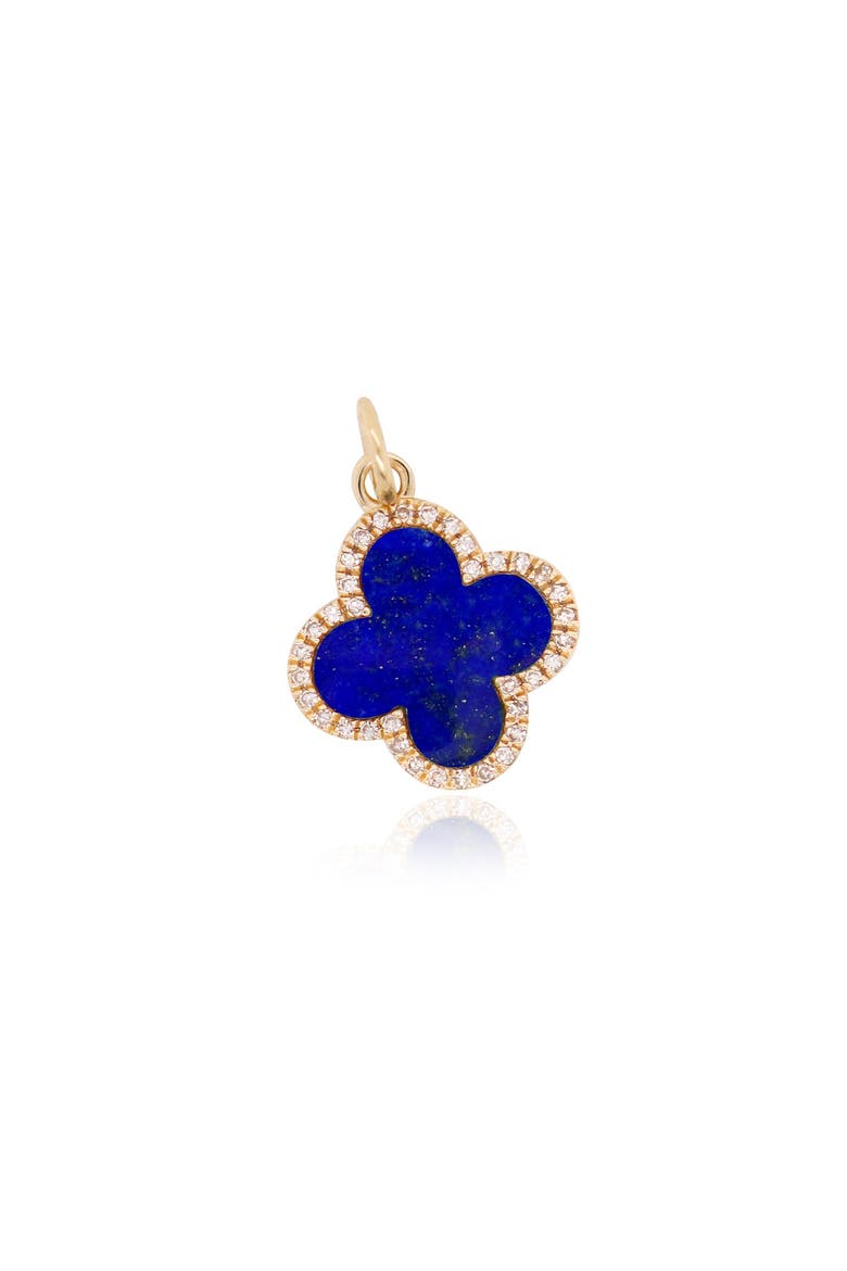 Lapis Diamond Clover Charm, Main, color, Lapis