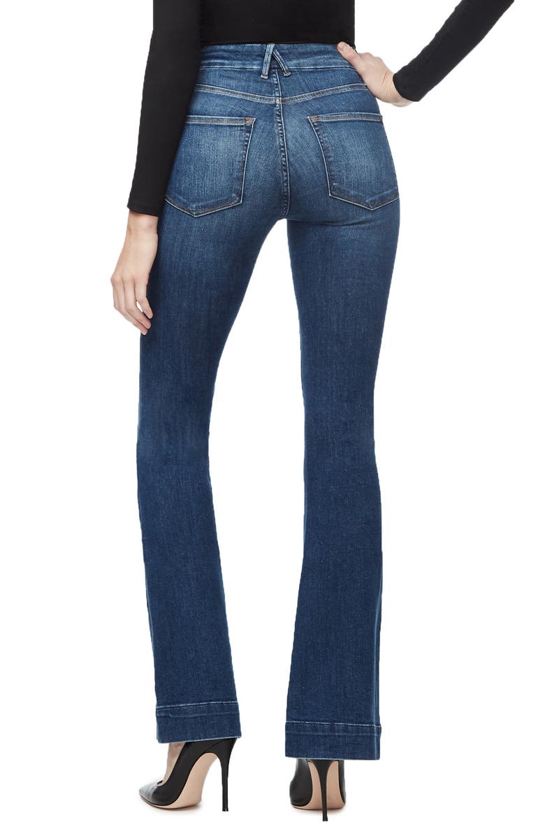 Good American Good Flare Trouser Jeans, Alternate, color, 