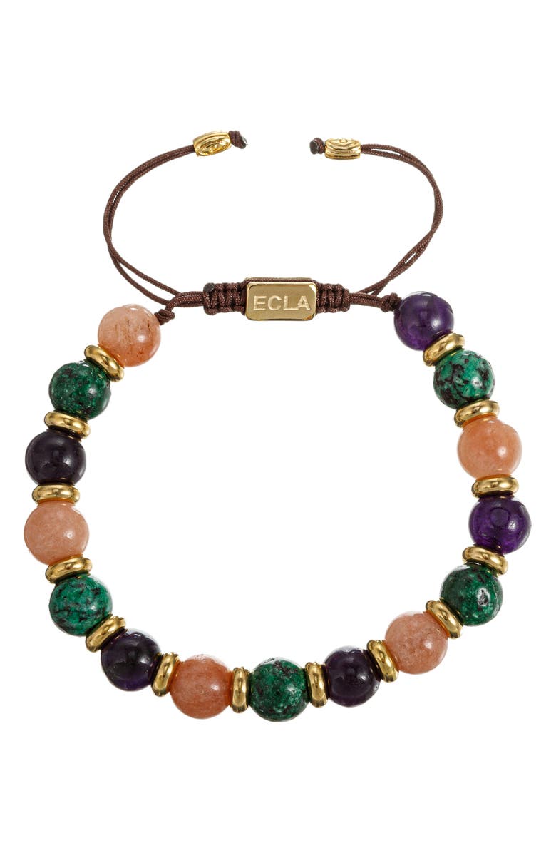 EYE CANDY LOS ANGELES Men's Pablow Agate Adjustable Bracelet, Main, color, Gold