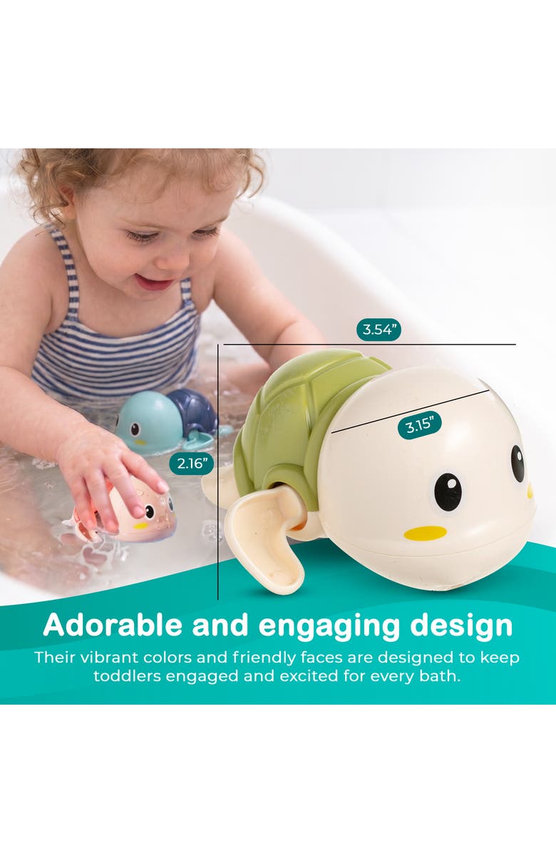 Sperric Floating Turtle Wind Up Bath Toy 3-Piece Set, Alternate, color, Multicolor