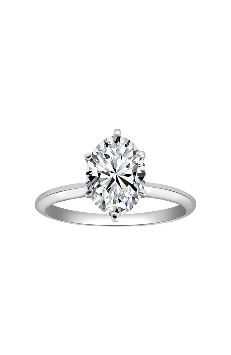 Bliss Diamond 2CT Platinum Oval Diamond 6-Prong Solitaire Engagement Ring Lab Grown, Main, color,