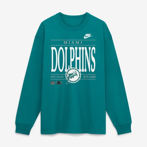 Men's Nike Aqua Miami Dolphins Red Zone Long Sleeve Max90 T-Shirt
