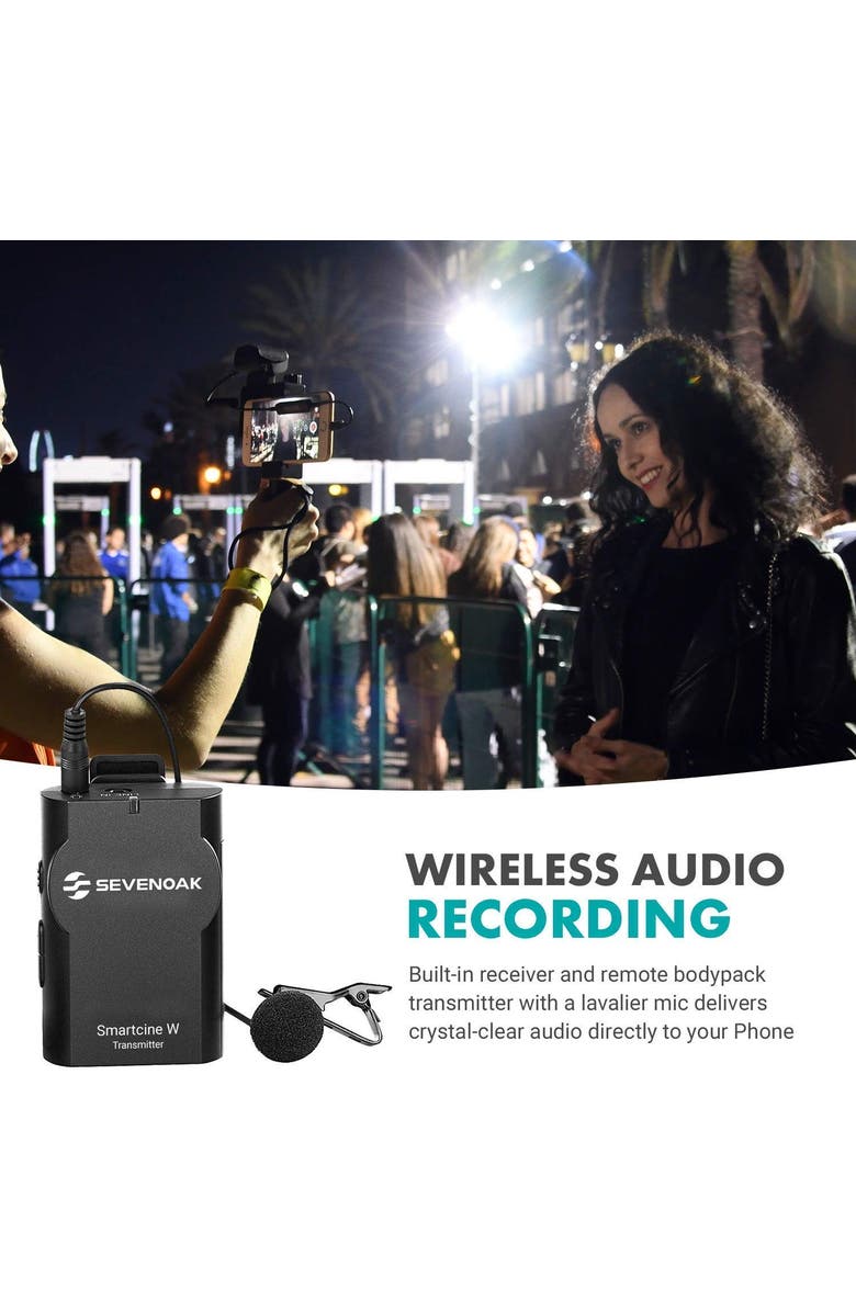 MOVO SmartCine W2 - Wireless Smartphone Video Kit for iPhone/Android, Alternate, color, Black