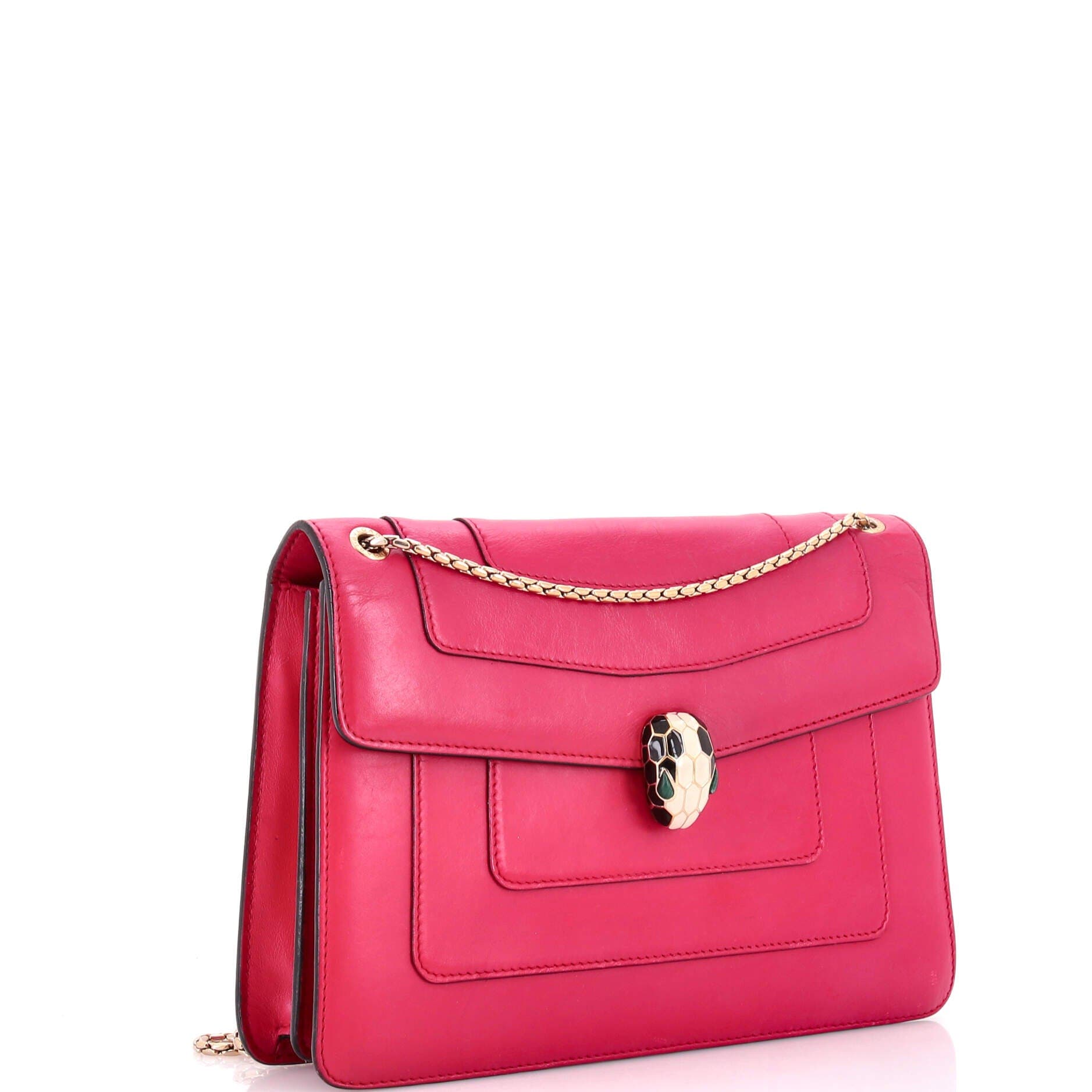 Serpenti Forever Shoulder Bag Leather Medium, Alternate, color, Pink