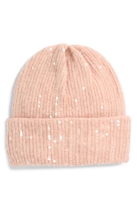 Sequin Rib Knit Beanie