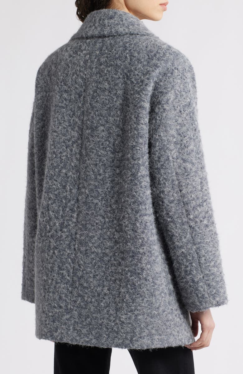 Bernardo Double Breasted Brushed Felt Coat, Alternate, color, Grey/ Black