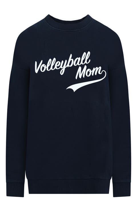 Volleyball Mom Cotton Blend Graphic Sweatshirt
