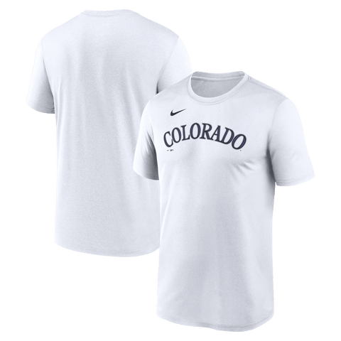 Men's Nike White Colorado Rockies New Legend Wordmark Dri-FIT T-Shirt