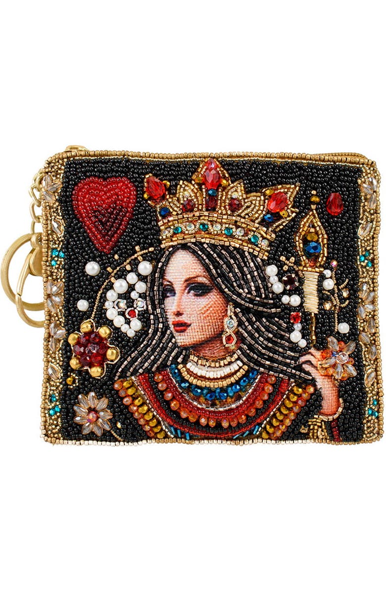 Mary Frances Accessories The Queen Coin Purse, Main, color, Black
