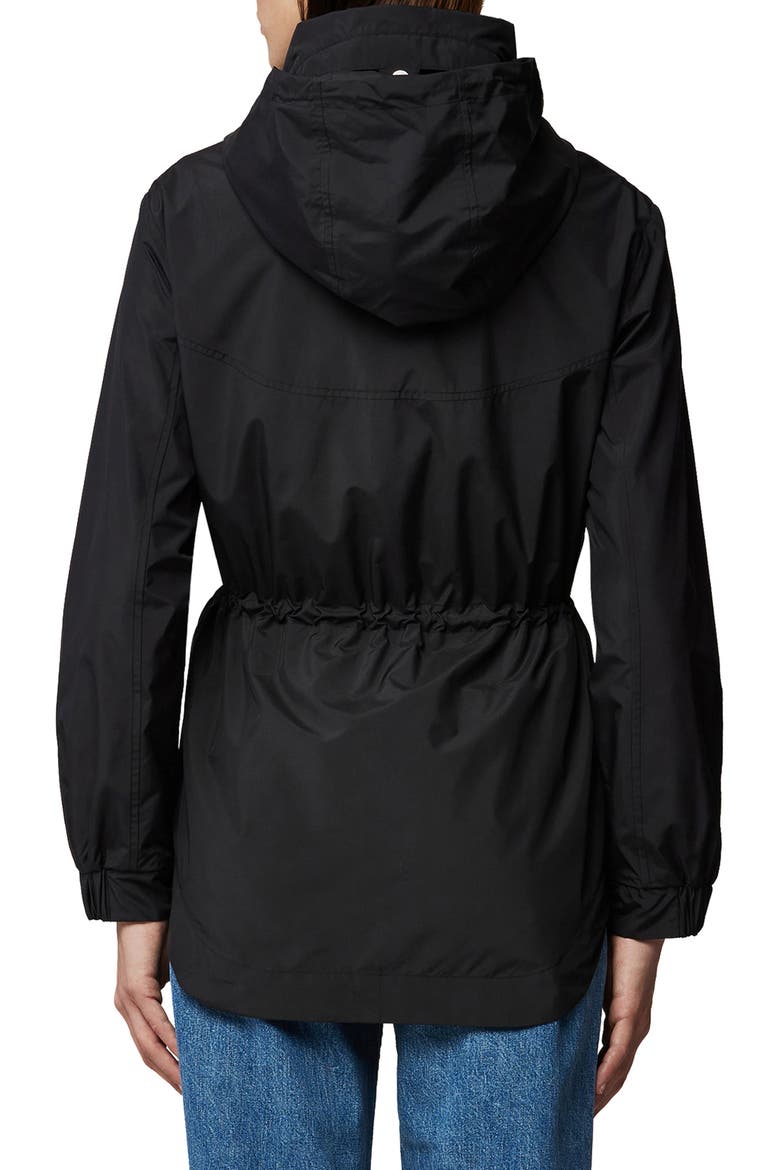 Water Repellent Hooded Coat, Alternate, color, BLACK