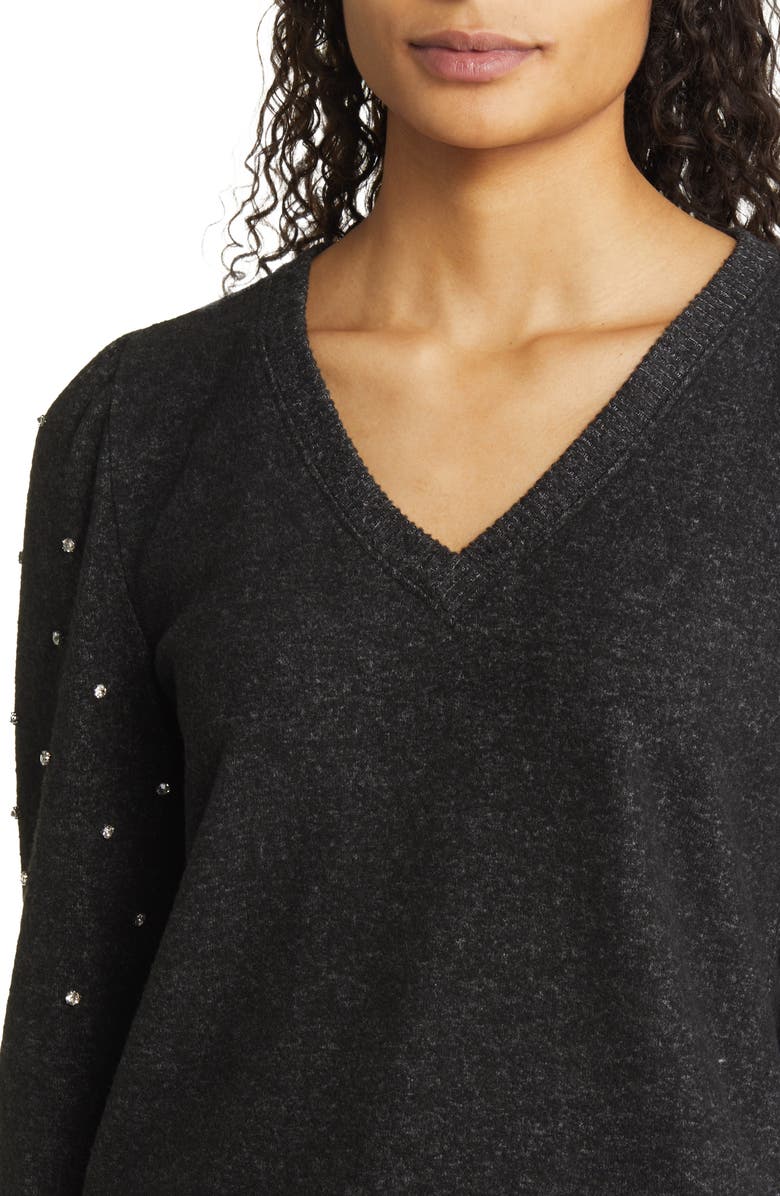 Wit & Wisdom Rhinestone Embellished Sweater, Alternate, color, 