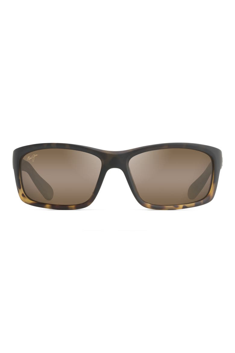 Kanaio Coast 61mm PolarizedPlus2® Rectangular Sunglasses, Main, color, BROWN