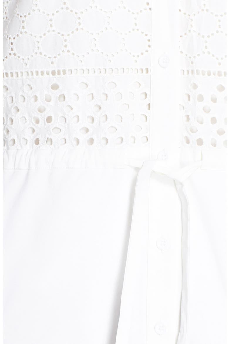 by Cynthia Steffe 'Dee' Eyelet Cotton Shirtdress, Alternate, color, LILY WHITE