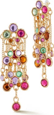 SPHERA MILANO Crystal Chain Drop Statement Earrings