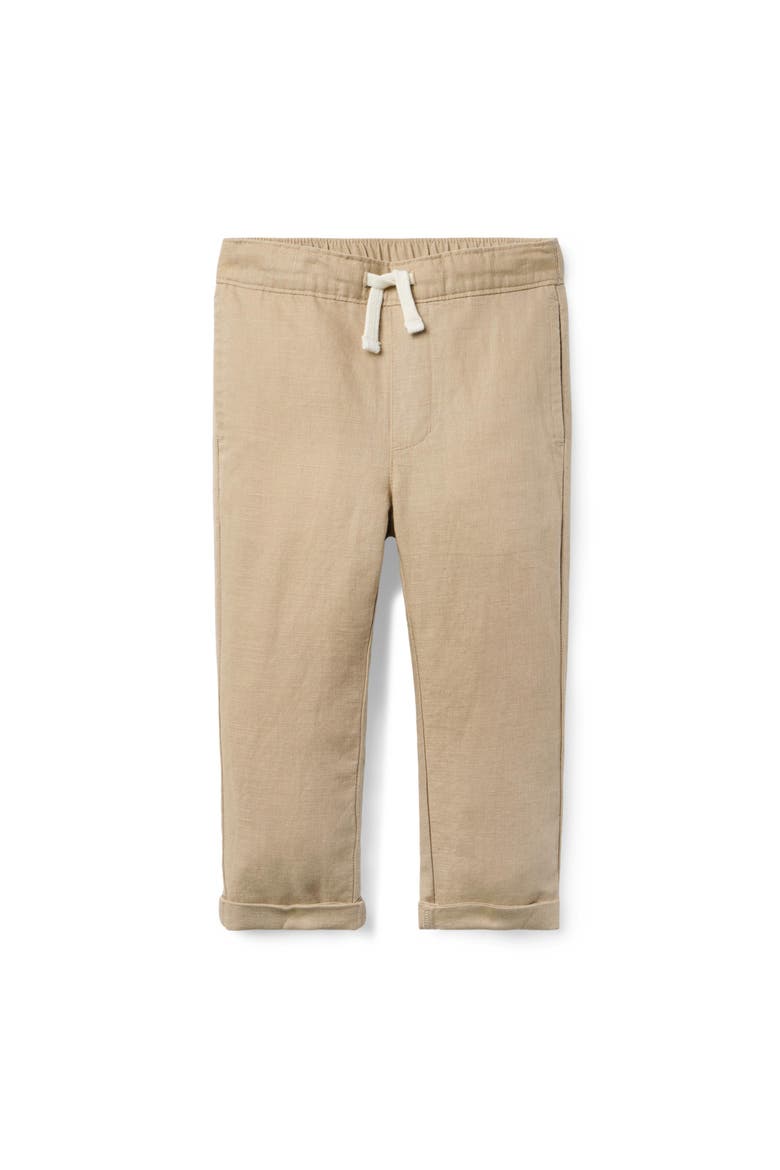 Linen-Cotton Cuffed Pant, Main, color, Beige